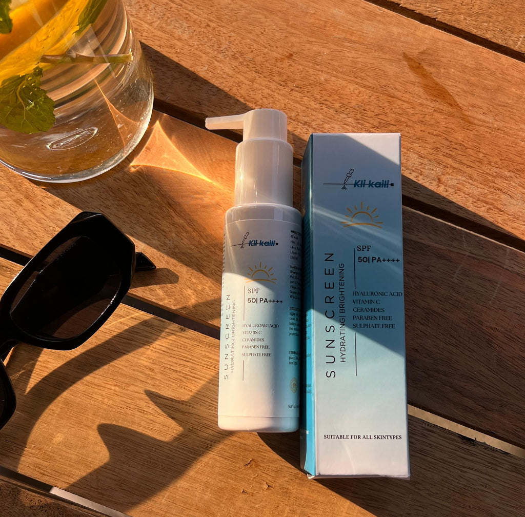 Kli Kaili SPF 50 PA++++ Sunscreen | Vitamin C + Hyaluronic Acid + Ceramides | Lightweight, No White Cast